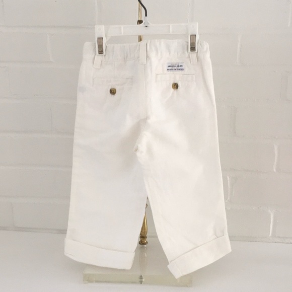 Boys Easter Janie & Jack Size 2T Spring Summer White Classic Cuffed Pants - Picture 2 of 8